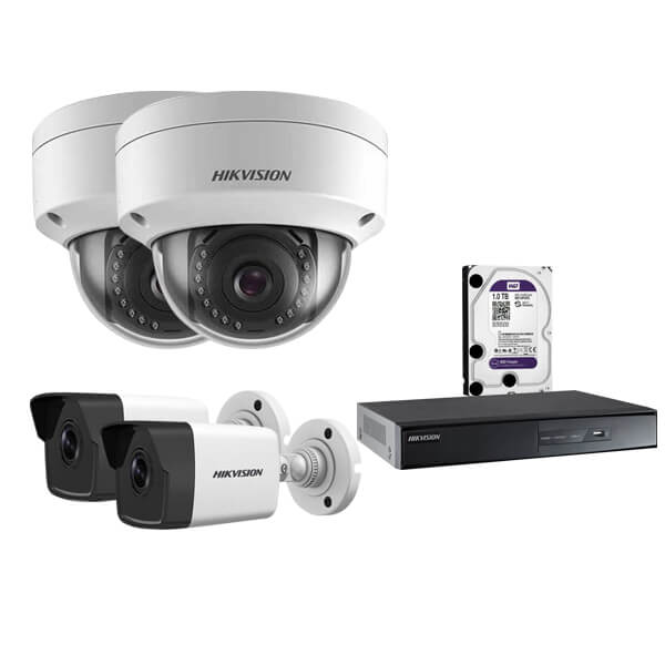 Bộ 4 Cam TVI HIKVISION (2 Dome + 2 Thân)